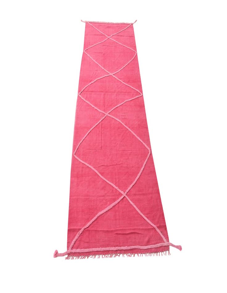 Detail image of  3' 5 x 10'  Hand Woven Kilim Modern Wool Runner Rug