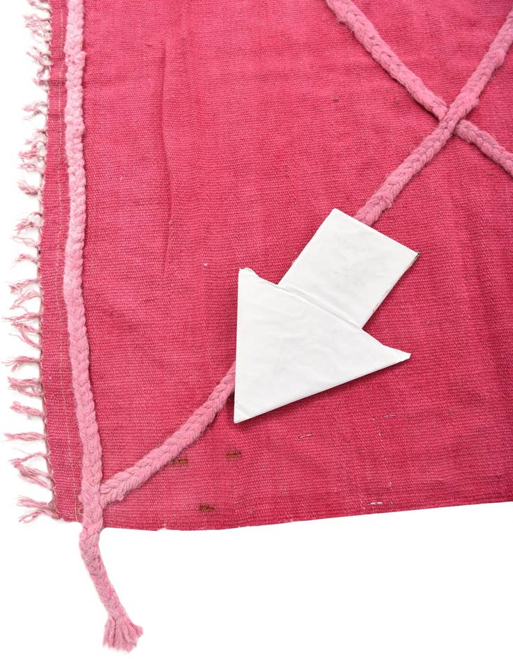 Detail image of  3' 5 x 10'  Hand Woven Kilim Modern Wool Runner Rug