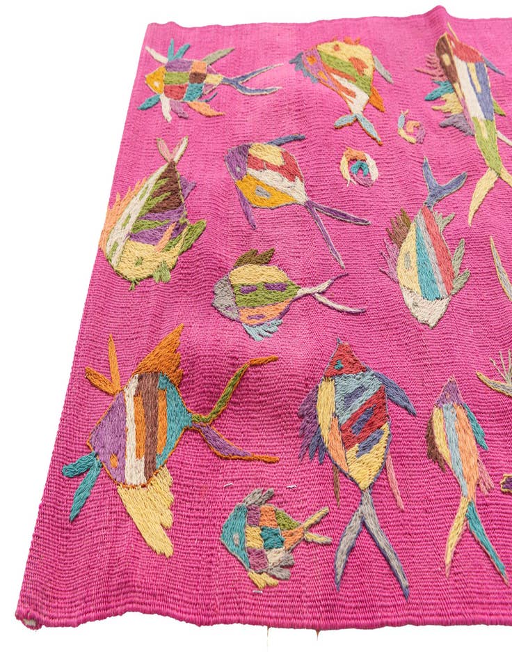 Detail image of  2' 5 x 8'  Hand Woven Kilim Suzani Wool Runner Rug