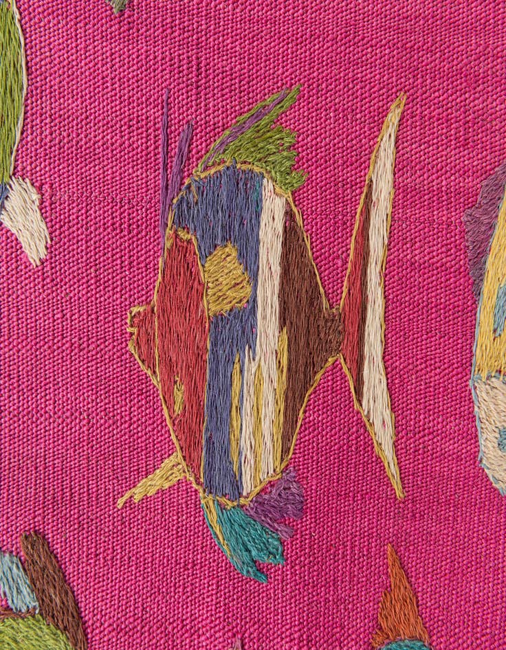 Detail image of  2' 5 x 8'  Hand Woven Kilim Suzani Wool Runner Rug