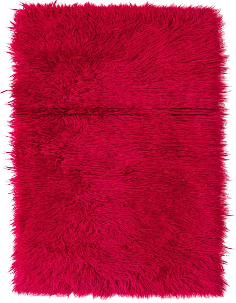 A vibrant pink 6 ft runner rug with a plush shag pile, handmade from wool, perfect for a hallway.