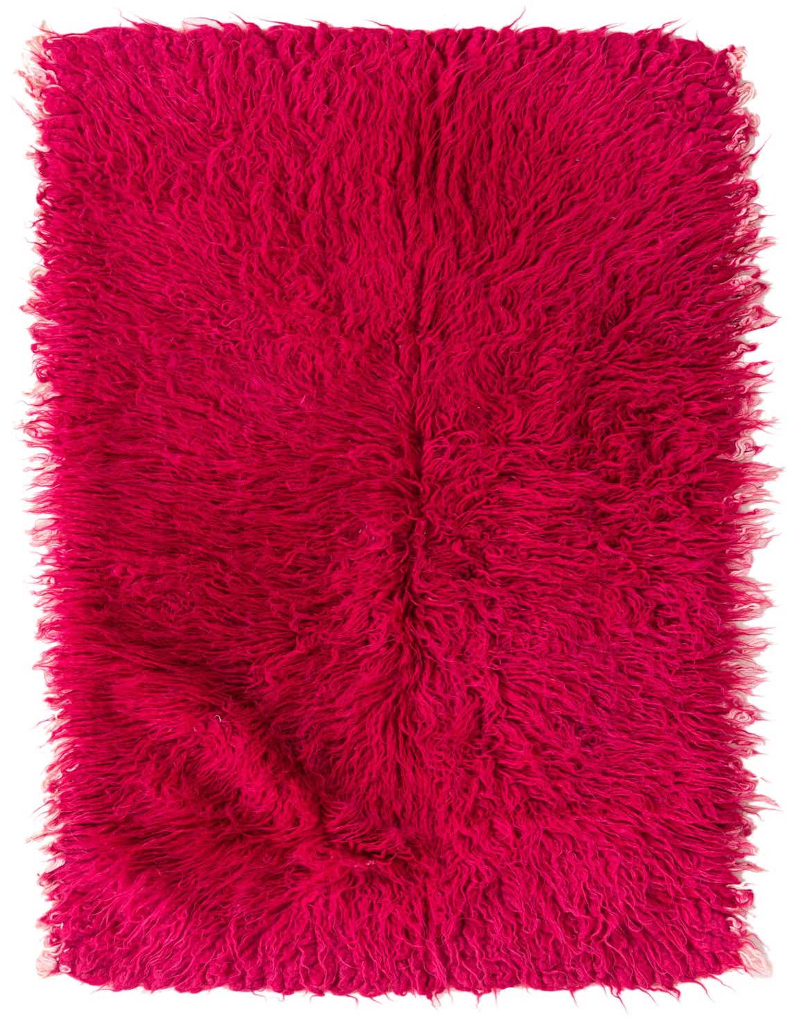 A vibrant pink 5 ft runner rug with a plush, shaggy texture, perfect for a hallway.
