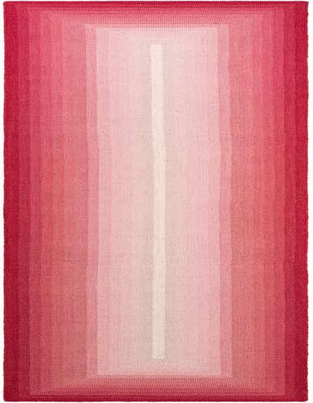 A 12 ft runner rug in shades of pink, featuring a modern ombre design that transitions from deep fuchsia to light blush, ideal for a hallway.