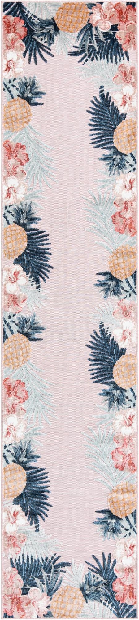  2' 7 x 12'  Washable Botanical Indoor / Outdoor Runner Rug