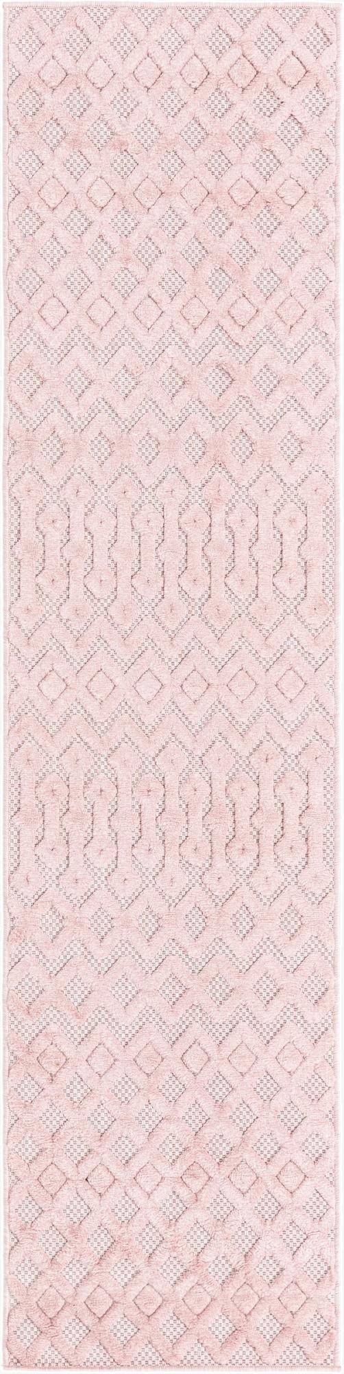  2' x 8'  Washable Trellis Textured Indoor / Outdoor Runner Rug