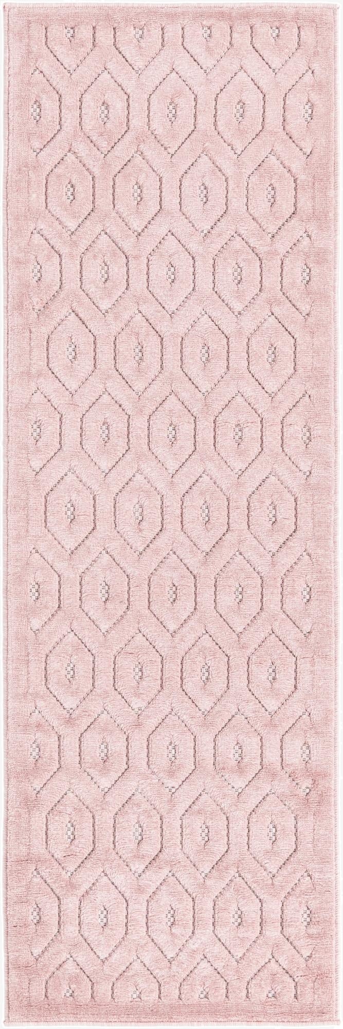  2' x 6'  Washable Trellis Textured Indoor / Outdoor Runner Rug