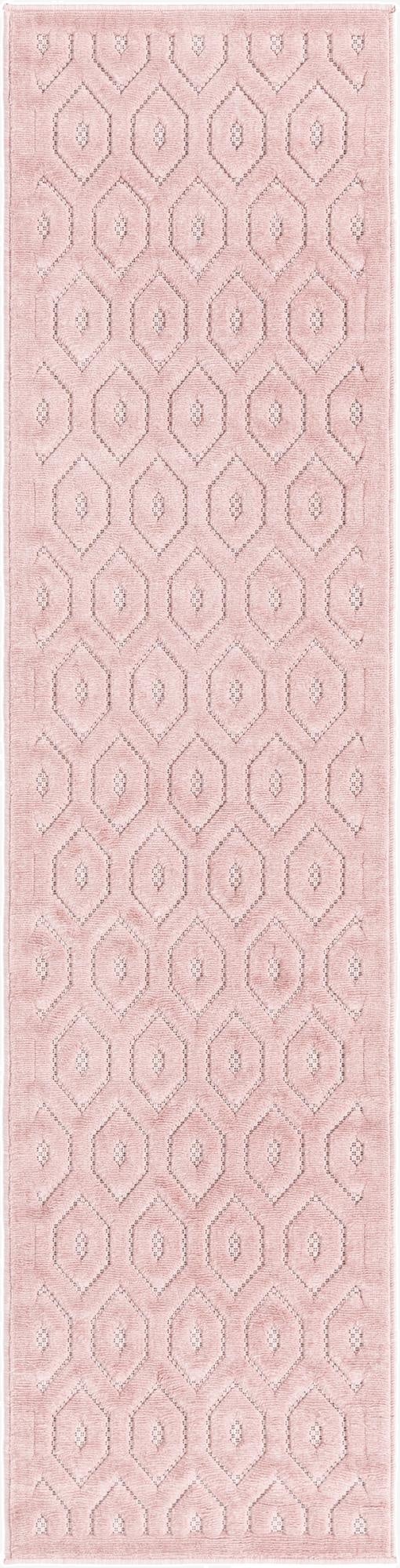 2' x 8'  Washable Trellis Textured Indoor / Outdoor Runner Rug