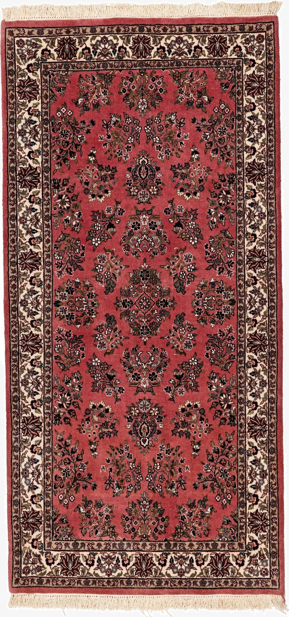  3' 3 x 6' 7  Hand Knotted Sarough Oriental Wool Runner Rug