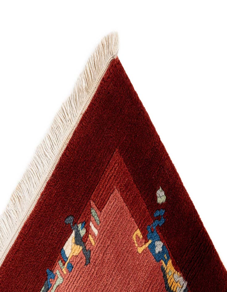 Detail image of  2' 4 x 4' 10  Hand Knotted Tibet Wool Runner Rug