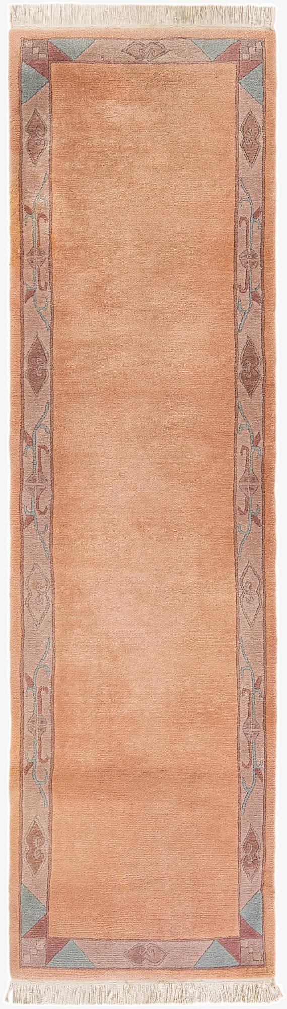  2' 11 x 10' 9  Hand Knotted Tibet Wool Runner Rug