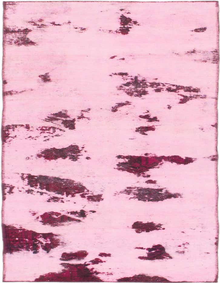 A 9 ft runner rug in shades of pink, featuring an abstract, distressed Persian pattern, ideal for a hallway.