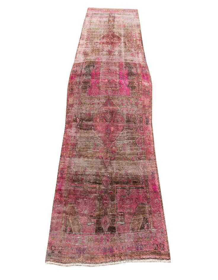 Detail image of  4' 9 x 11' 3  Hand Knotted Ultra Vintage Persian Wool Runner Rug