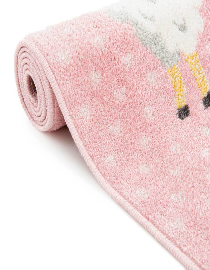 Detail image of  2' 2 x 4' Llama Whimsy Kids Runner Rug