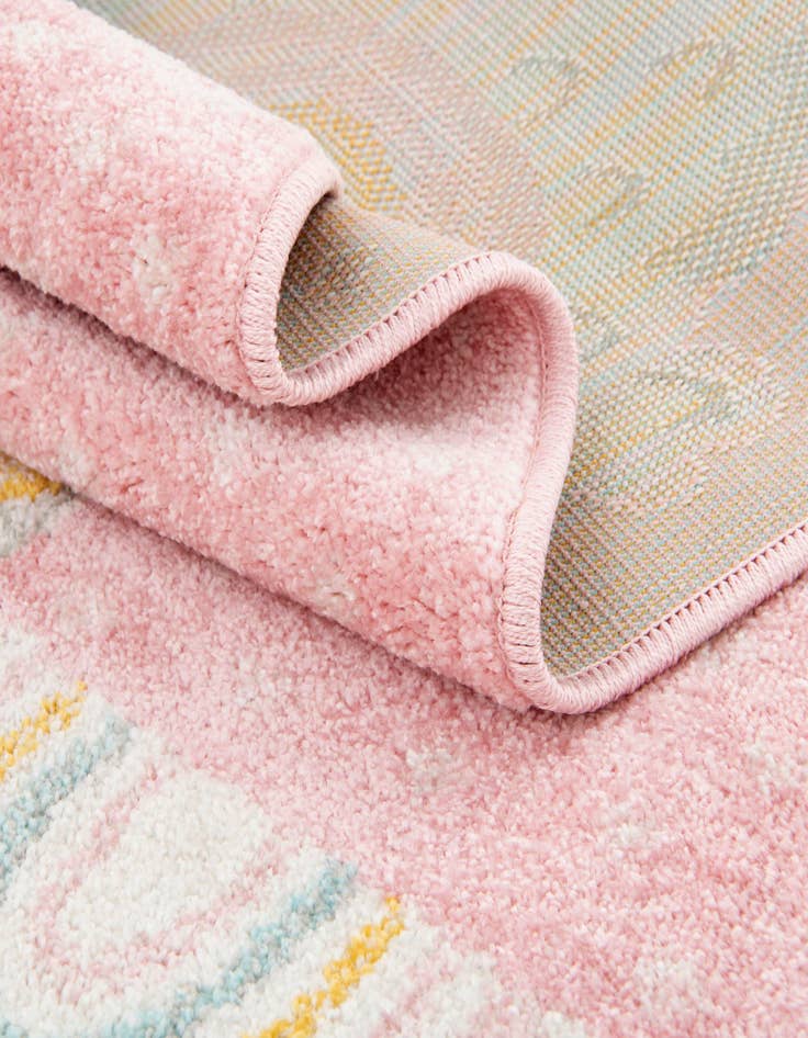 Detail image of  2' 2 x 4' Llama Whimsy Kids Runner Rug