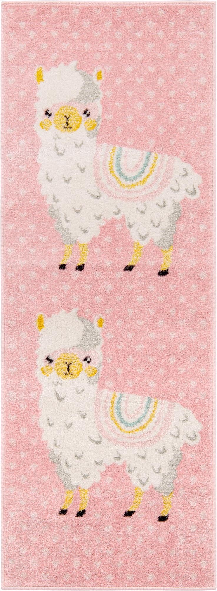  2' 2 x 6' Llama Whimsy Kids Runner Rug