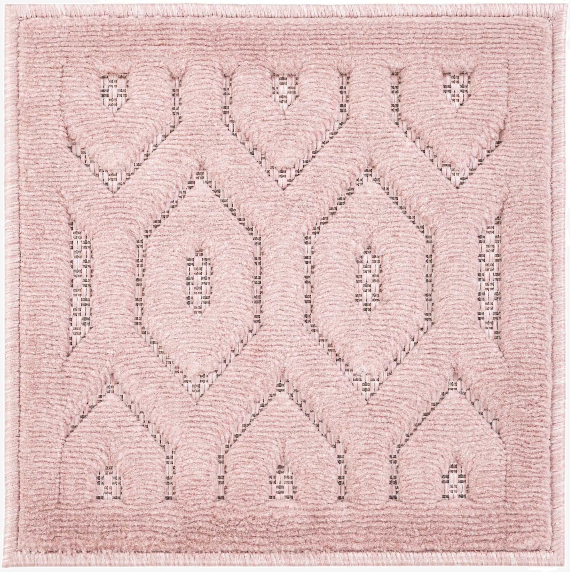  1' 4 x 1' 4  Washable Trellis Textured Indoor / Outdoor Sample Rug