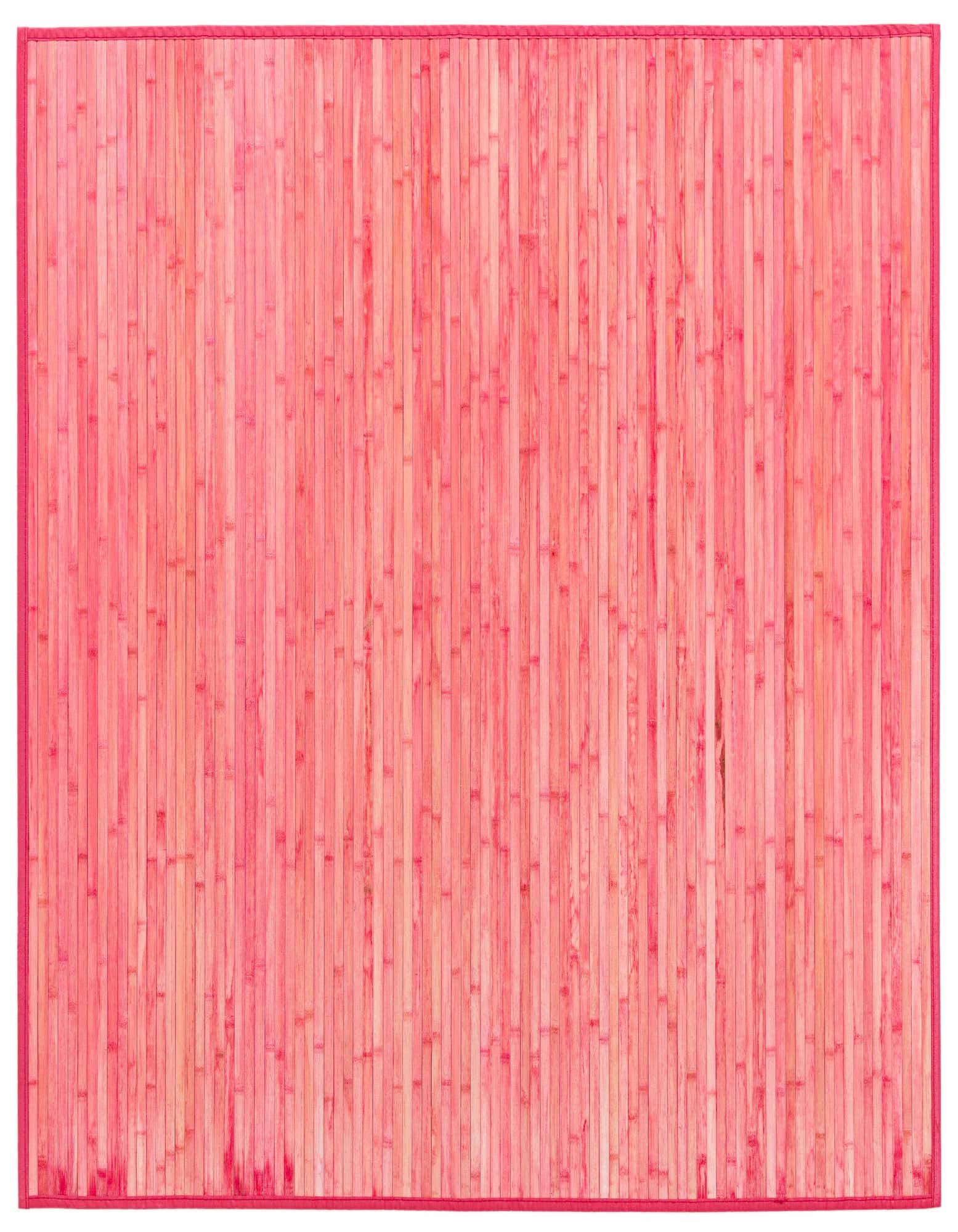 A 5' 3 x 5' 3 square pink bamboo rug with a modern solid design and medium pile.