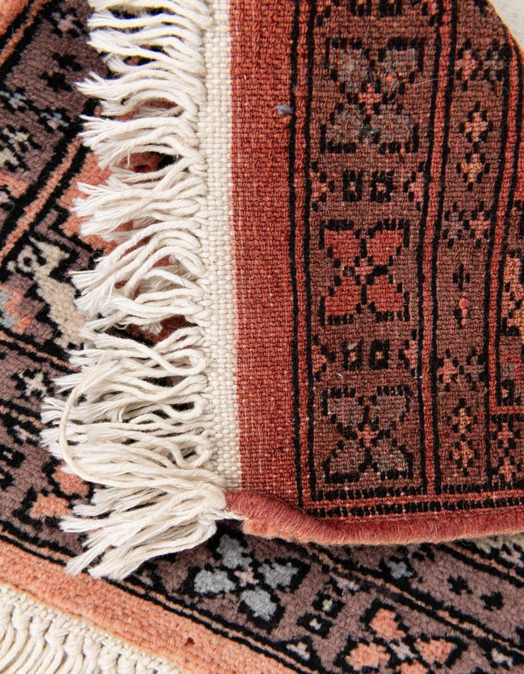 Detail image of  1' x 1' 1  Hand Knotted Bokhara Wool Square Rug