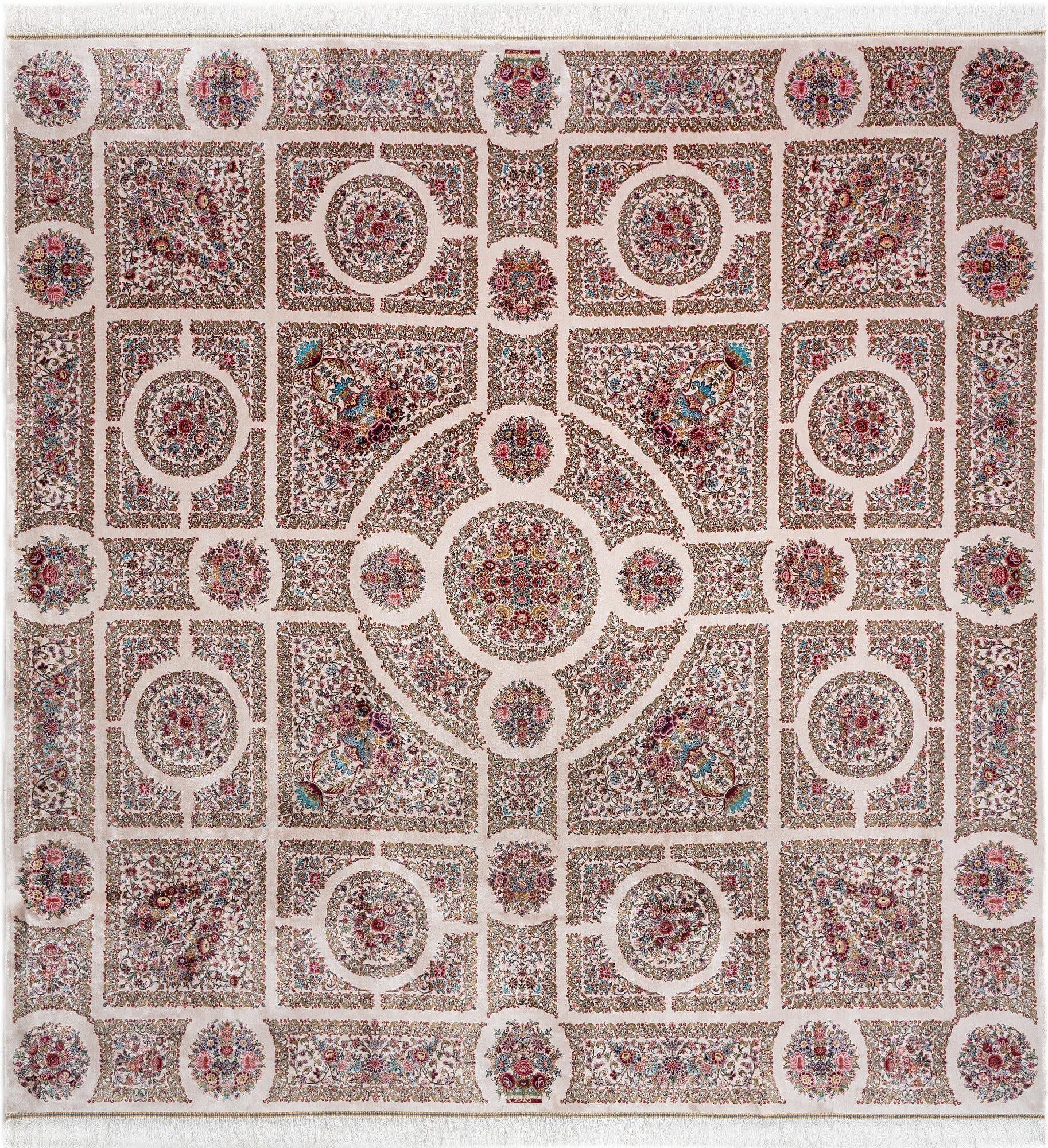  8' 2 x 8' 2 Ghom Design Square Rug