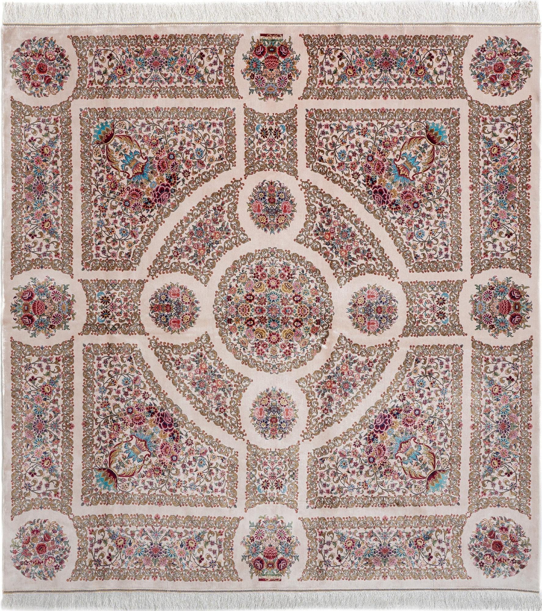  6' 7 x 6' 7 Ghom Design Square Rug