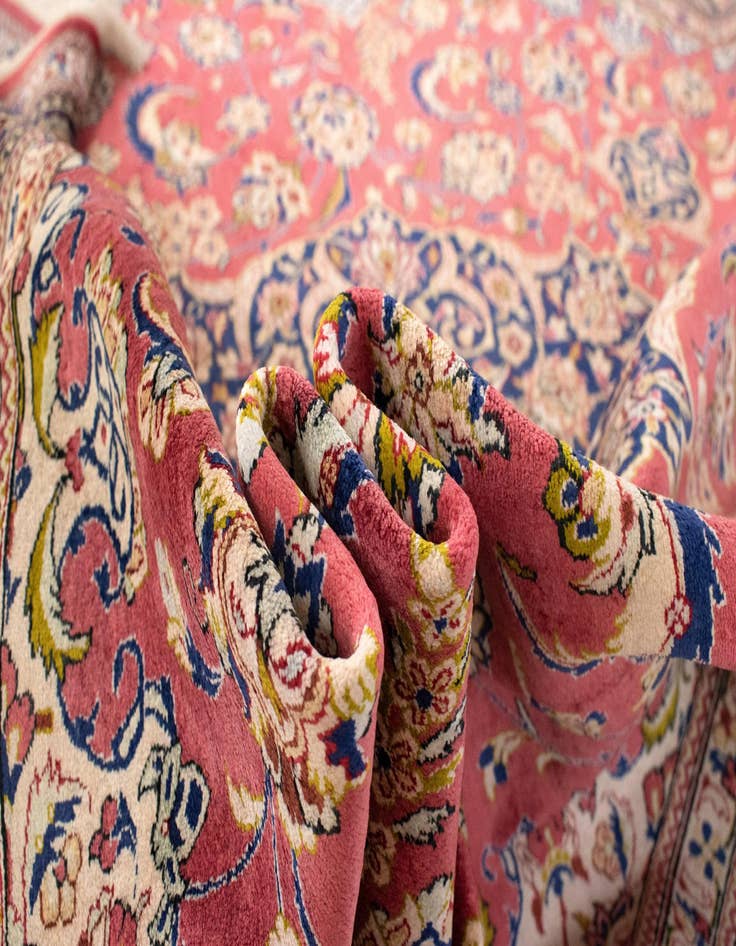 Detail image of  6' 7 x 6' 7 Ghom Silk Square Rug
