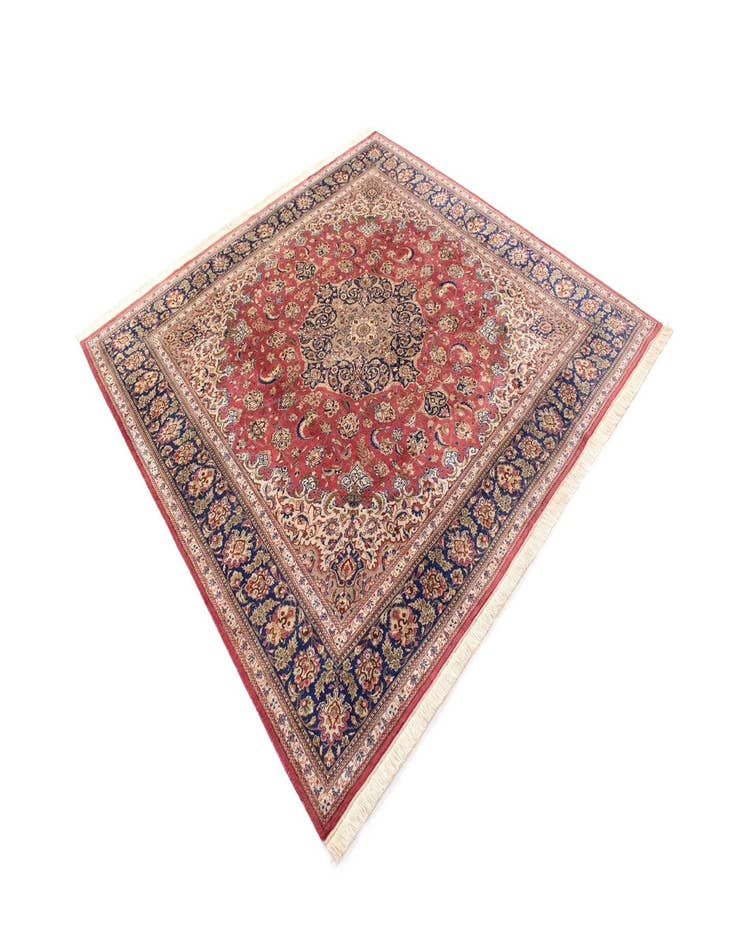 Detail image of  6' 7 x 6' 7 Ghom Silk Square Rug