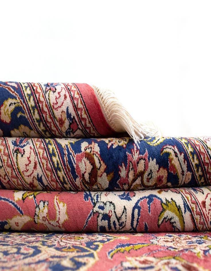 Detail image of  6' 7 x 6' 7 Ghom Silk Square Rug