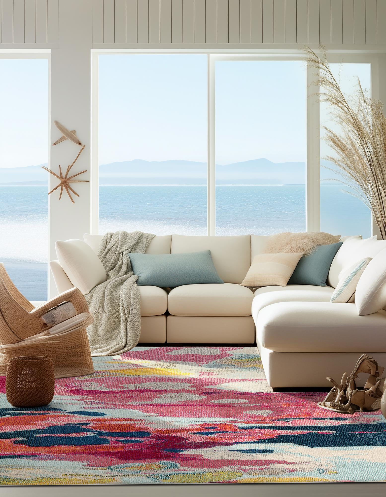 Pink 5' 3 x 5' 3 Florin Hyacinth Square Rug | Rugs.com