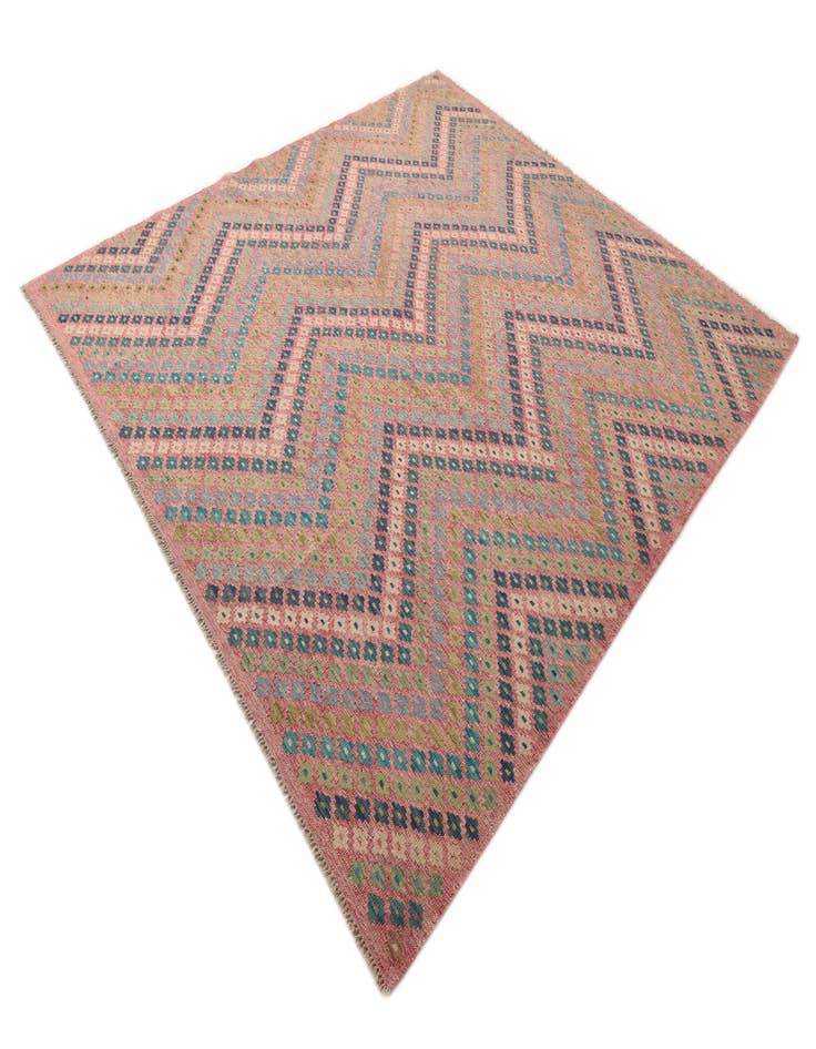 Detail image of  9' x 9' 3  Hand Woven Kilim Modern Wool Square Rug