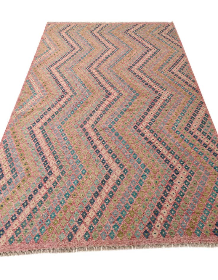 Detail image of  9' x 9' 3  Hand Woven Kilim Modern Wool Square Rug