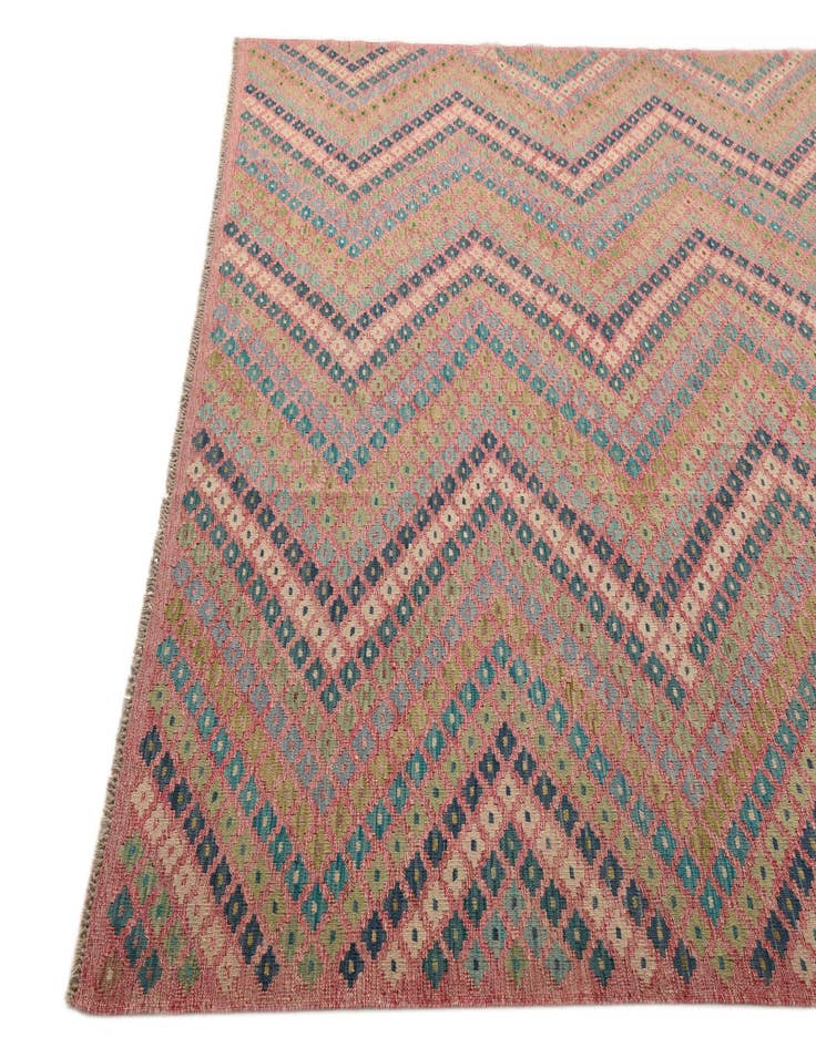 Detail image of  9' x 9' 3  Hand Woven Kilim Modern Wool Square Rug
