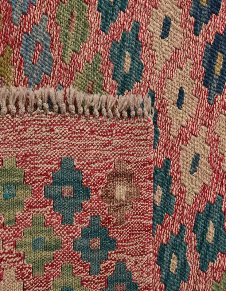Detail image of  9' x 9' 3  Hand Woven Kilim Modern Wool Square Rug