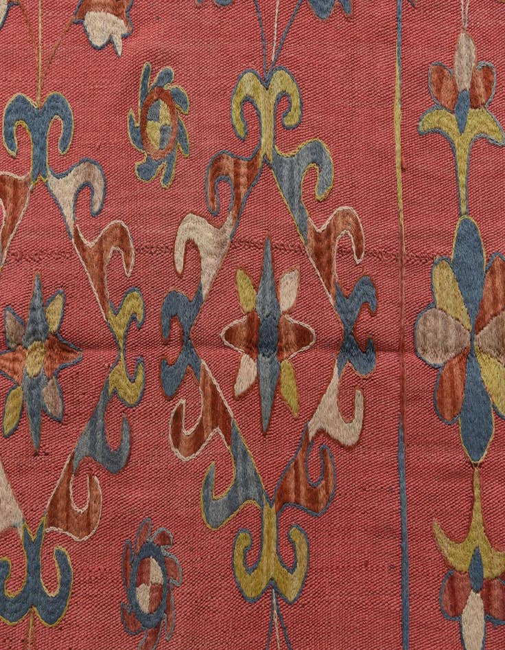 Detail image of  5' 3 x 6' 2  Hand Woven Kilim Suzani Wool Square Rug