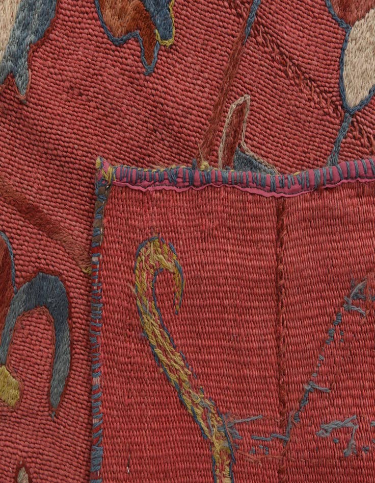 Detail image of  5' 3 x 6' 2  Hand Woven Kilim Suzani Wool Square Rug