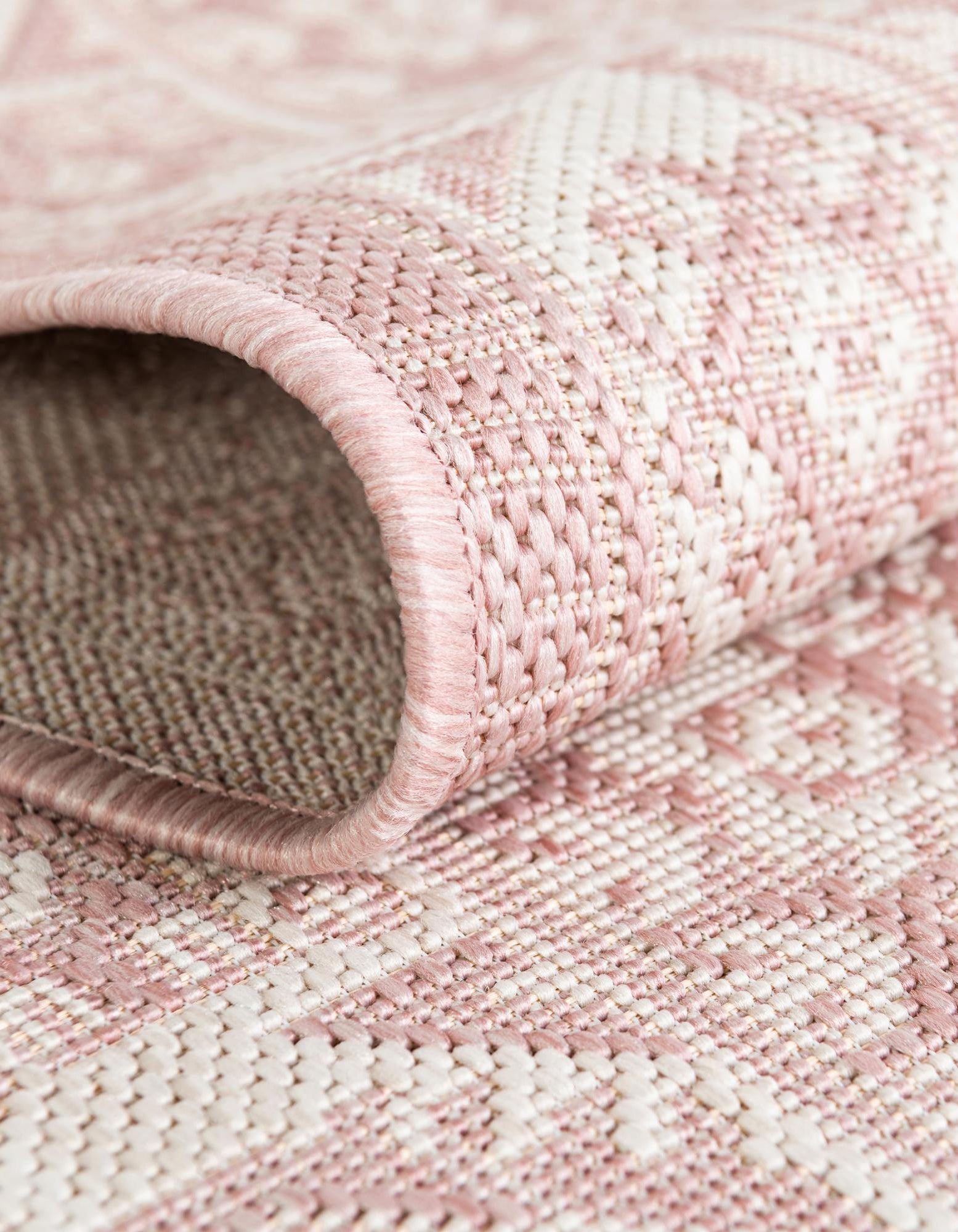 Pink 5' 3 x 5' 3 Emberly Aztec Outdoor Square Rug | Rugs.com