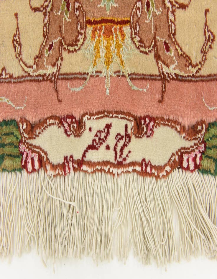 Detail image of  6' 8 x 6' 8  Hand Knotted Tabriz Persian Square Rug