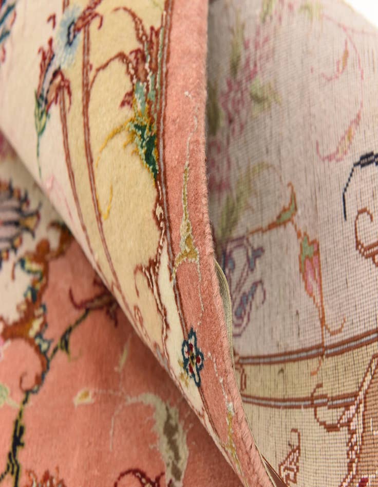 Detail image of  6' 8 x 6' 8  Hand Knotted Tabriz Persian Square Rug