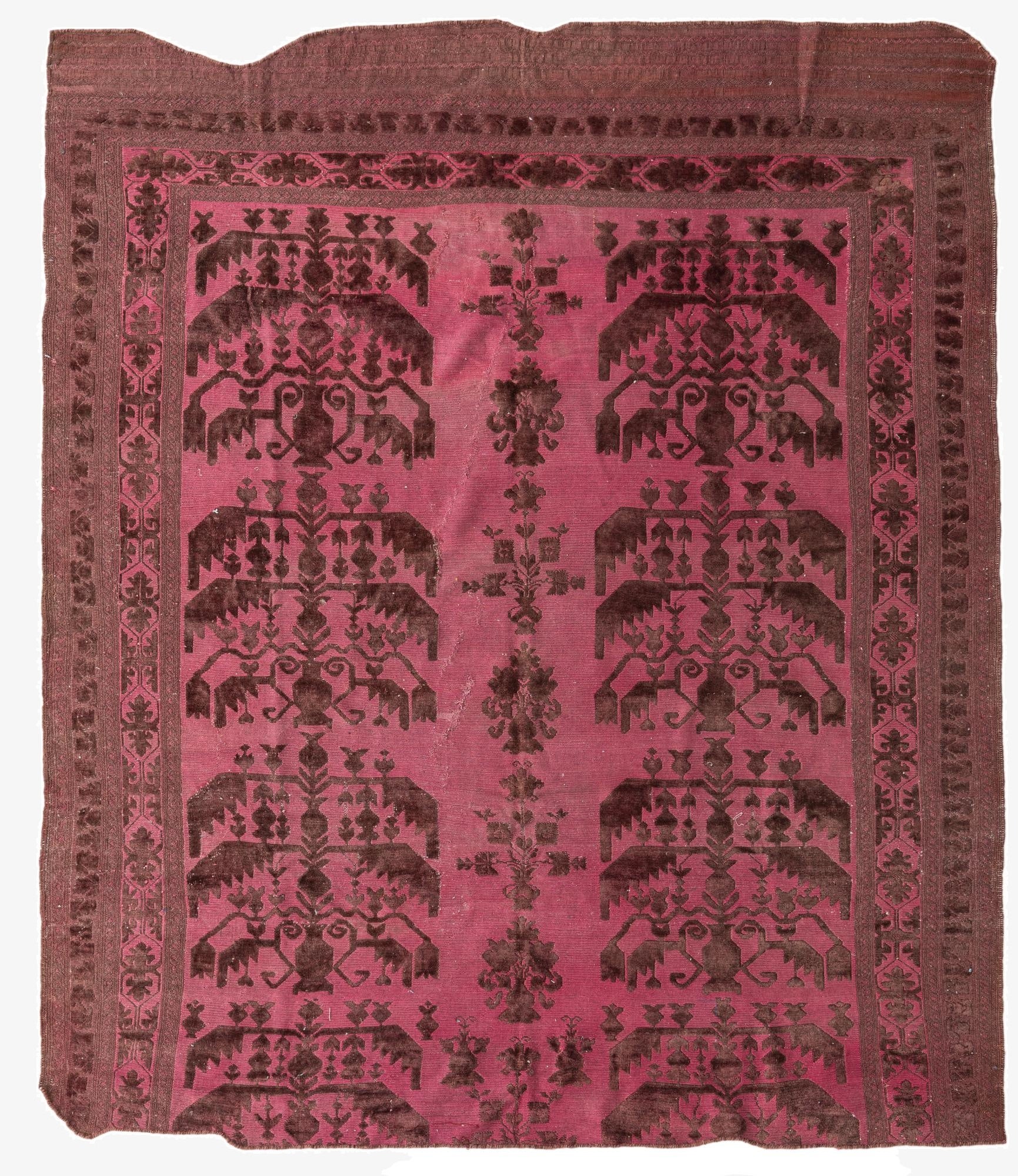  6' 3 x 7' 4  Hand Knotted Ultra Vintage Persian Wool Square Rug