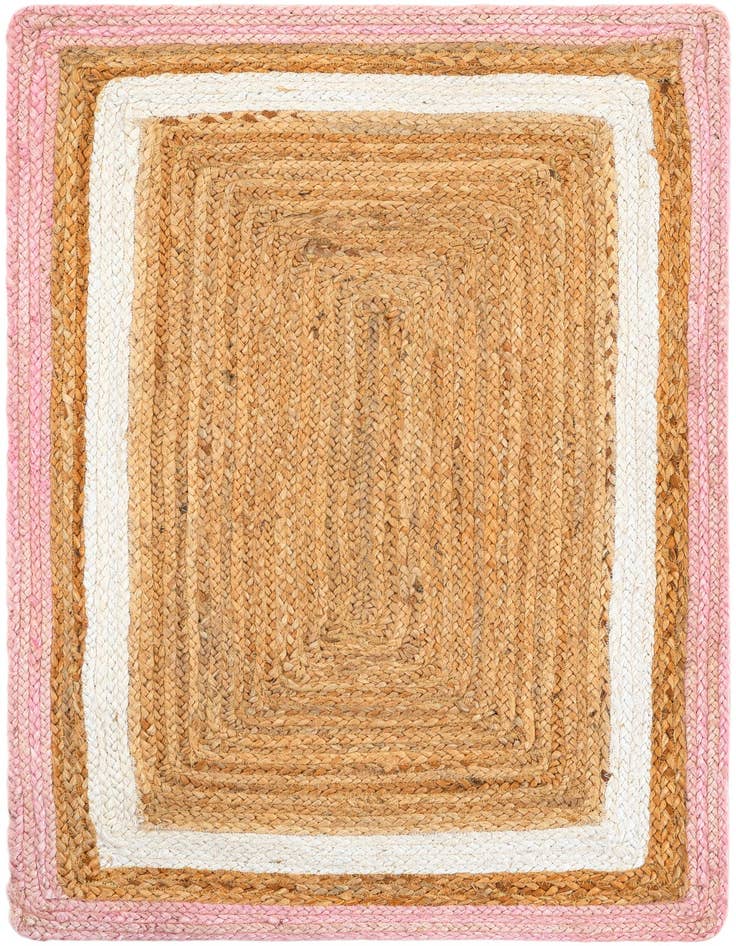Detail image of  2' x 3' 1  Hand Braided Jute Rug