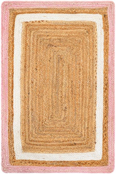  2' x 3' 1  Hand Braided Jute Rug