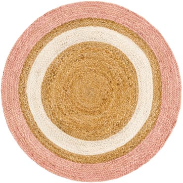  3' 1 x 3' 1  Hand Braided Jute Round Rug