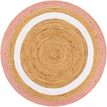  4' 1 x 4' 1  Hand Braided Jute Round Rug