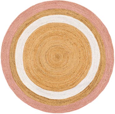  5' 1 x 5' 1  Hand Braided Jute Round Rug