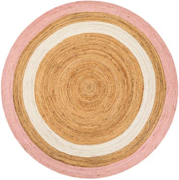  7' 10 x 7' 10  Hand Braided Jute Round Rug