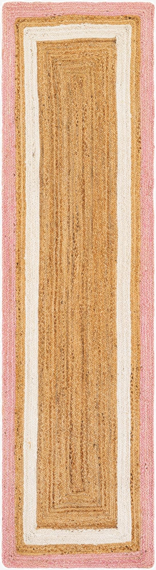  2' x 8'  Hand Braided Jute Runner Rug