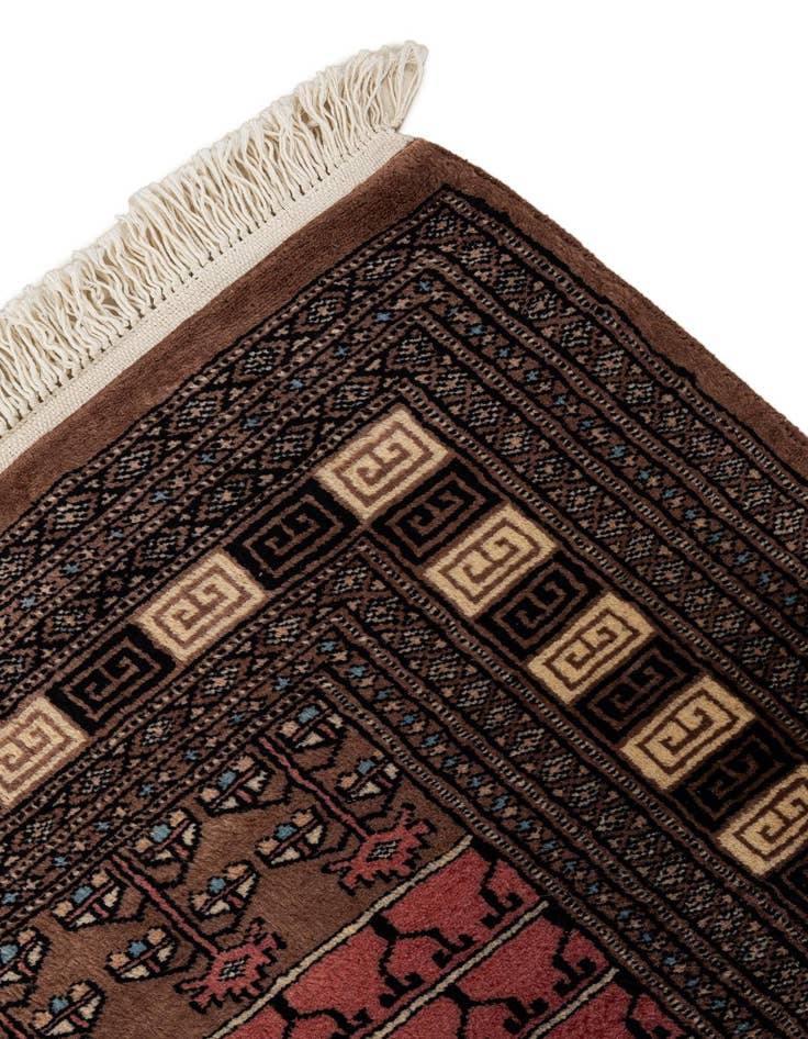 Detail image of  4' 4 x 6' 6  Hand Knotted Bokhara Oriental Wool Rug