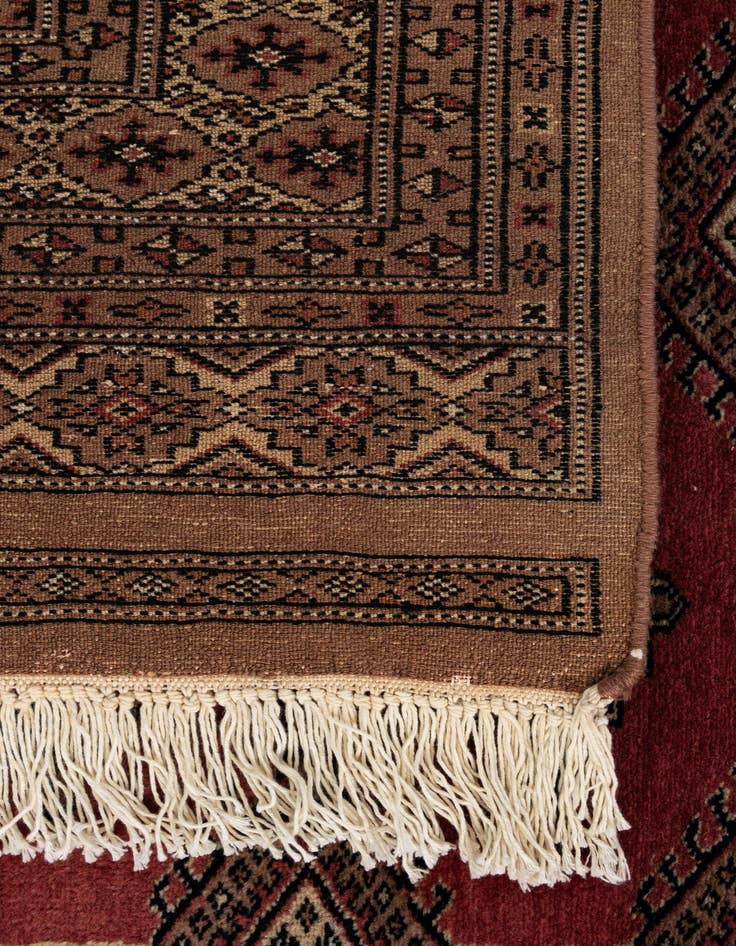 Detail image of  4' 3 x 5' 10  Hand Knotted Bokhara Oriental Wool Rug