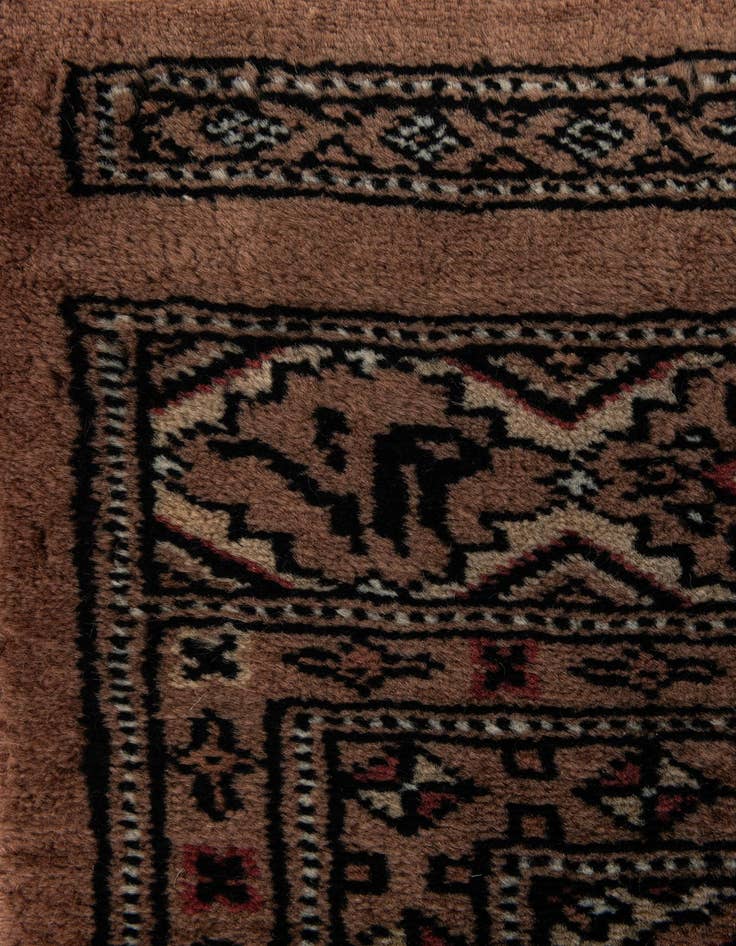 Detail image of  4' 3 x 5' 10  Hand Knotted Bokhara Oriental Wool Rug