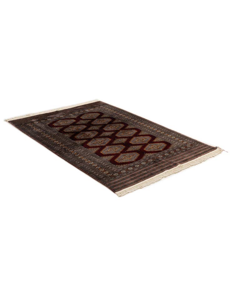 Detail image of  4' 3 x 6'  Hand Knotted Bokhara Oriental Wool Rug