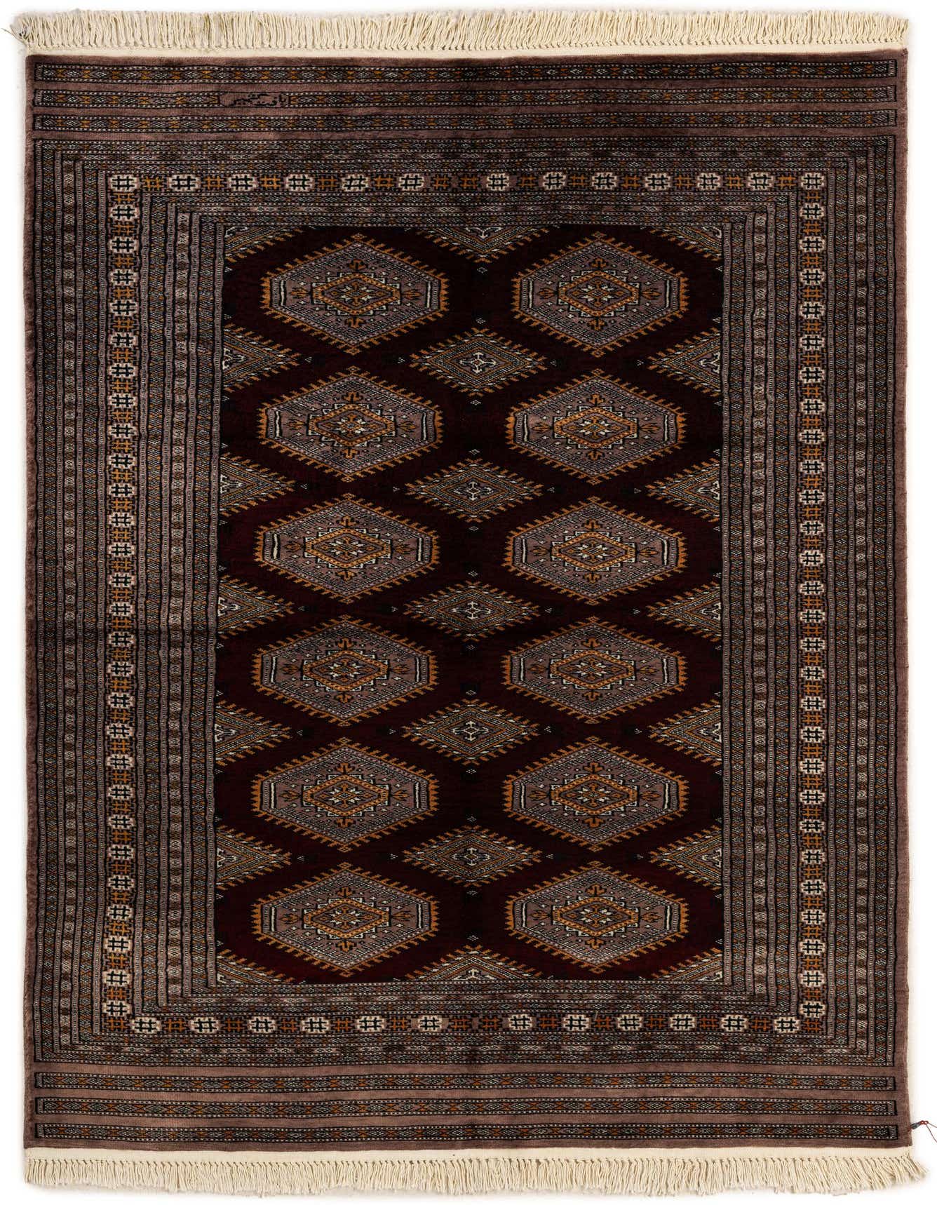 Primary image  4' 3 x 6'  Hand Knotted Bokhara Oriental Wool Rug
